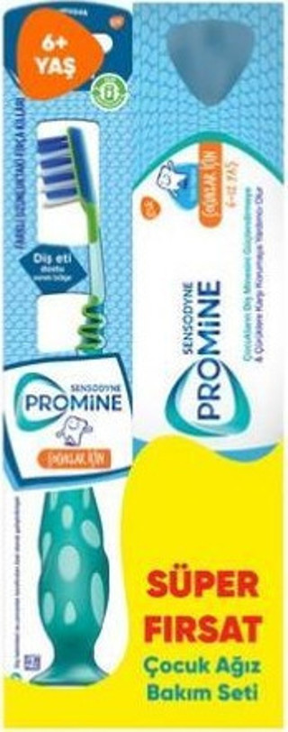 Sensodyne Promine 6+ Yaş Süper Fırsat Ağız Bakım Seti 50 ml Promine 6-12 Yaş Diş Macunu + Promine + Yaş Diş Fırçası