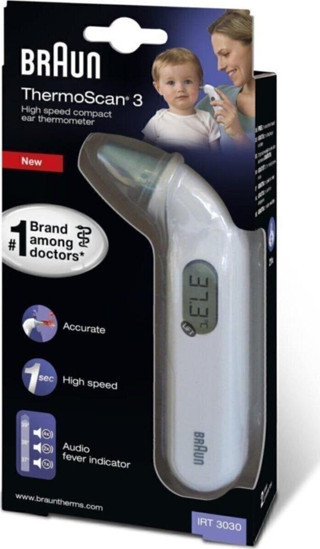 Braun Dijital Irt 3030 Kulaktan Ateş Ölçer Thermoscan 3 Kulaktan Pilli