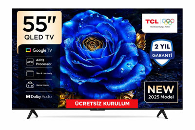 TCL 55T61C 55" 140 Ekran Uydu Alıcılı 4K Ultra HD Google Smart QLED TV