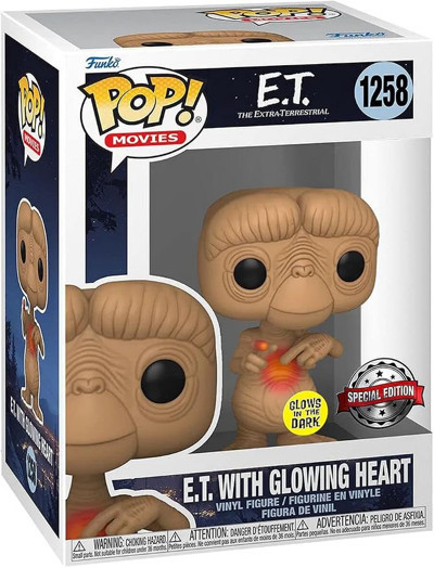Funko Pop! E.T. The Extra-Terrestrial 1258 - E.T. with Glowing Heart 40th Yıl dönümü Glow in The Dark