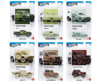Hot Wheels Silver Series Pantone 2026 6'lı Model Araba Seti – Toyota, Volkswagen, Land Rover, Ford