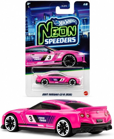 Hot Wheels Neon Speeders 2017 Nissan GT-R R35 Pembe JKY01