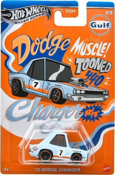 Hot Wheels Silver Series Tooned Gulf Racing - 70 Dodge Charger JCB63