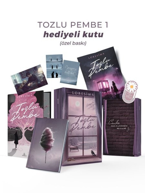 Tozlu Pembe 1 - Yan Boyamalı Hediyeli Kutu