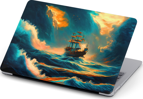 Macbook Pro (M1-M2) 14.2 inç A2442-A2779 Kılıf Macvista 22 Sert Kapak Gemi Fırtına