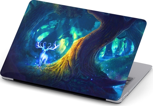 Macbook Pro (M1-M2) 14.2 inç A2442-A2779 Kılıf Macvista 26 Sert PVC Orman Beyaz Geyik