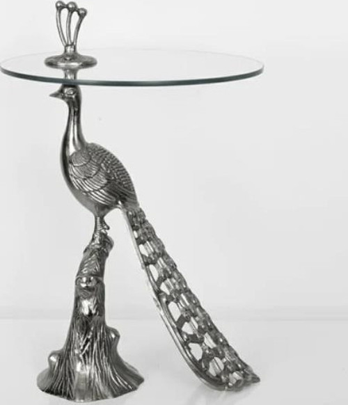 Tavuskuşu Sehpa Silver 61 x 40 Cm
