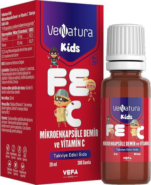 Kids Mikroenkapsüle Demir Ve Vitamin C 20 ml