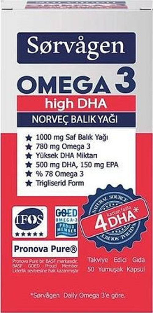 Omega 3 High Dha Norveç Balık Yağı 50 Kapsül