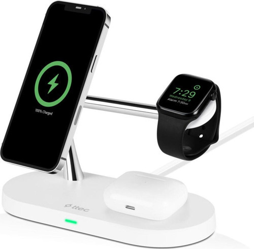 2Ks26B Aircharger Quattro M Magsafe Uyumlu 4’Ü 1 Arada İphone + Apple Watch + Airpods Led Aydınlatmalı Kablosuz Hız