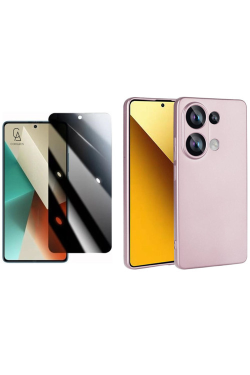 20068310 Xiaomi Poco M6 Pro 4G Ile Uyumlu Soft Yumuşak Telefon Kılıfı Ve Hayalet Privacy Ekran Koruyucu Seti