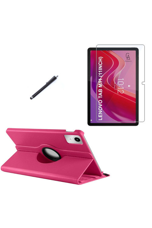 20068310 Lenovo Tab M11 Tb-330Fu Uyumlu Kılıf Dönebilen Standlı Tablet Kılıfı + Ekran Koruyucu + Kalem