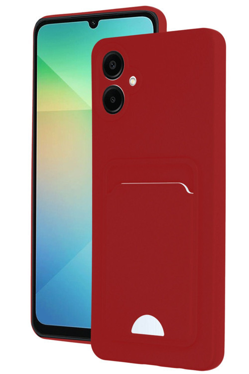 20068310 Samsung Galaxy A06 Uyumlu Arka Kamera Korumalı Kart Koyulabilen Silikon Kartlıklı Kılıf Kapak