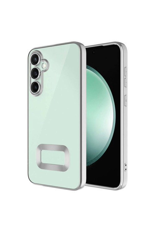 20068310 Samsung Galaxy A35 Uyumlu Kılıf Şeffaf Logo Gösteren Parlak Renkli Kenar Telefon Kılıfı Kapak