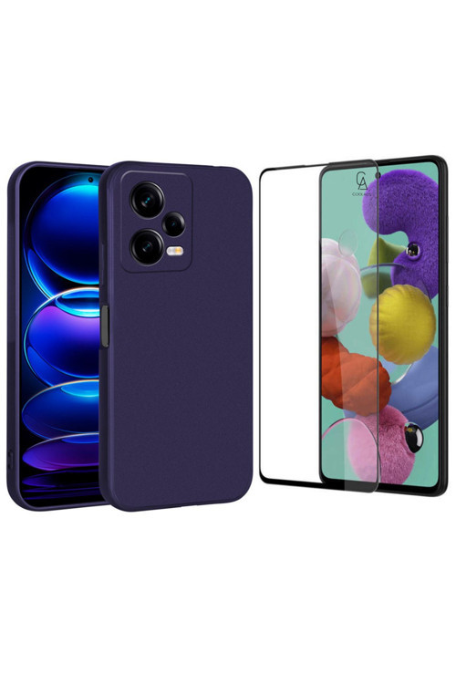 20068310 Xiaomi Redmi Note 12 Pro Uyumlu Soft Yumuşak Telefon Kılıfı Ve 5D Tam Kaplayan Cam Ekran Koruyucu