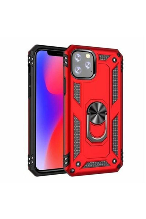 20068310 İphone 11 Pro İle Uyumlu Kılıf Tam Koruma Yüzüklü Standlı Tank Gövdeli Telefon Kılıfı Kapak