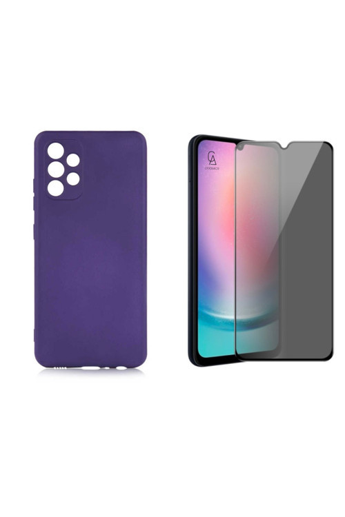 20068310 Samsung Galaxy A32 4G İle Uyumlu Soft Yumuşak Telefon Kılıfı Ve Hayalet Privacy Ekran Koruyucu Seti