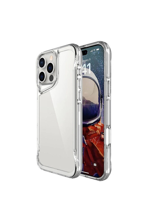 20068310 Apple İphone 16 Pro İle Uyumlu Kılıf Airbag Köşeli Üçgen Kamera Tasarımlı Telefon Kılıfı Kapak