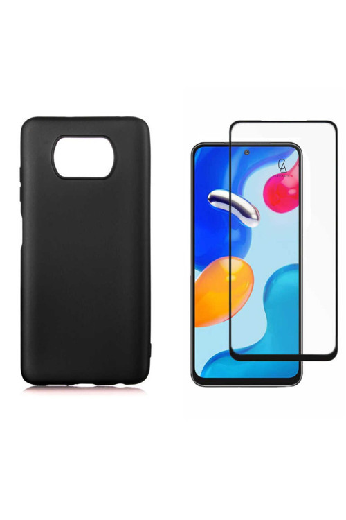20068310 Xiaomi Poco X3 Pro İle Uyumlu Soft Yumuşak Telefon Kılıfı Ve 5D Tam Kaplayan Cam Ekran Koruyucu