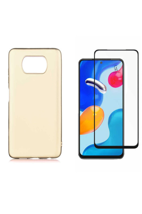 20068310 Xiaomi Poco X3 Pro İle Uyumlu Soft Yumuşak Telefon Kılıfı Ve 5D Tam Kaplayan Cam Ekran Koruyucu