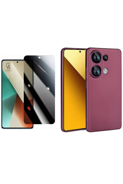 20068310 Xiaomi Redmi Note 13 Pro 4G Ile Uyumlu Soft Yumuşak Telefon Kılıfı Ve Hayalet Privacy Ekran Koruyucu