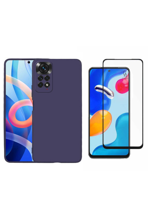 20068310 Xiaomi Redmi Note 11 İle Uyumlu Soft Yumuşak Telefon Kılıfı Ve 5D Tam Kaplayan Cam Ekran Koruyucu