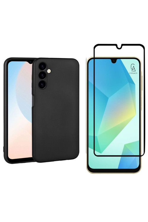 20068310 Samsung Galaxy A16 İle Uyumlu Telefon Kılıfı Ve 5D Tam Kaplayan Cam Ekran Koruyucu