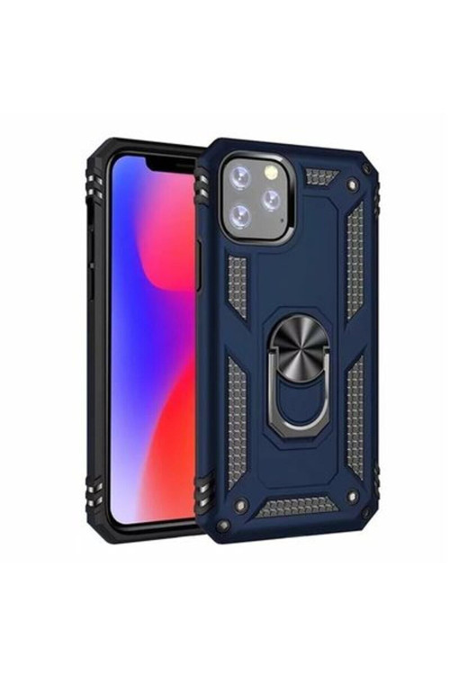 20068310 İphone 11 Pro İle Uyumlu Kılıf Tam Koruma Yüzüklü Standlı Tank Gövdeli Telefon Kılıfı Kapak