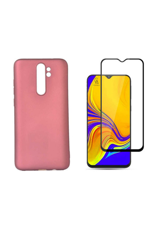 20068310 Xiaomi Redmi Note 8 Pro İle Uyumlu Soft Yumuşak Telefon Kılıfı Ve 5D Tam Kaplayan Cam Ekran Koruyucu