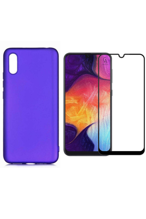 20068310 Xiaomi Redmi 9A İle Uyumlu Soft Yumuşak Telefon Kılıfı Ve 5D Tam Kaplayan Cam Ekran Koruyucu