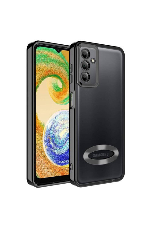 20068310 Samsung Galaxy A34 5G Uyumlu Kılıf Şeffaf Logo Gösteren Parlak Renkli Kenar Telefon Kılıfı Kapak
