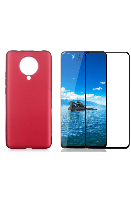 20068310 Xiaomi Poco F2 Pro İle Uyumlu Soft Yumuşak Telefon Kılıfı Ve 5D Tam Kaplayan Cam Ekran Koruyucu