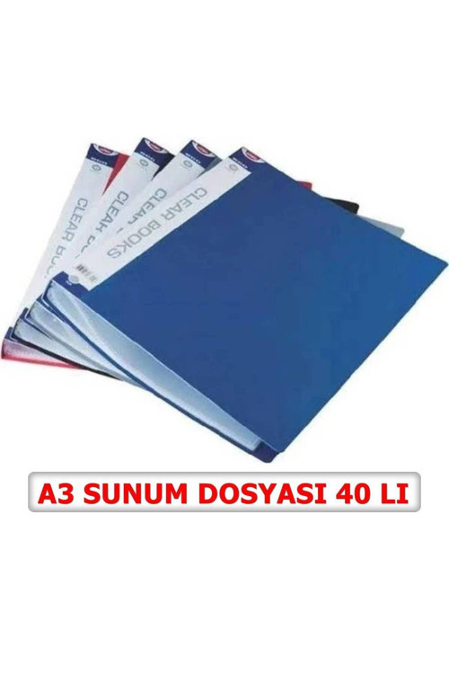 A3 Sunum Dosyası Pp 40 Yaprak Mavi Kapak 1 Adet
