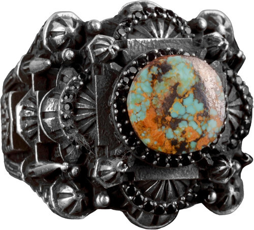 925 Ayar Gümüş Erkekler için 3D Camii Yüzük, Doğal Arizona Turkuaz Taşı ile - Cesur ve Spiritüel Tasarım, Günlük Kullanım ve Özel Günler için İdeal