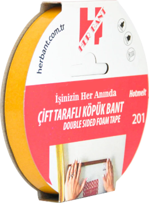 Çift Taraflı Köpük Bant (Asma Bandı) Askılı 18Mm X 5 Metre SP3511