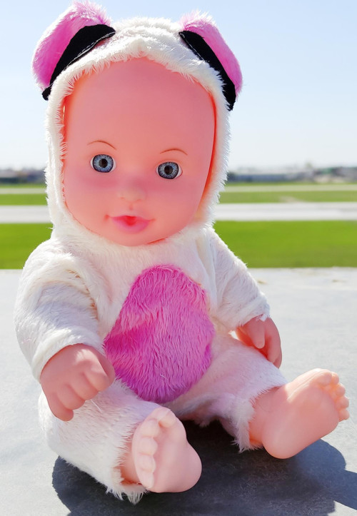 Mavi Pembe Ve Beyaz Renk Koala Kostümlü İngilizce Konuşan Et Bebek