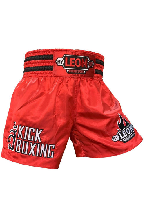 Leon Kick Boxing Nakışlı Kick Boks Şortu Kırmızı Byl1002Red