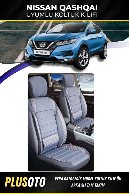 Nissan Qashqaiuyumlu Vera Serisi Füme Oto Koltuk Kılıfı 5Li Takım Set M-579