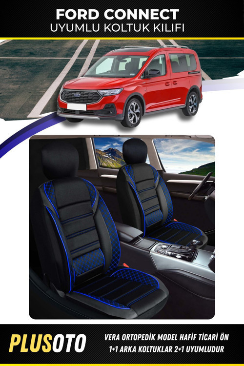 Ford Connect (2+1) Ticari Uyumlu Vera Serisi Bej Oto Koltuk Kılıfı 5Li Takım Set T-17