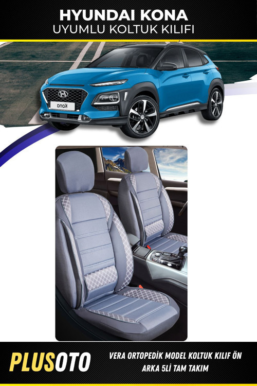 Hyundai Konauyumlu Vera Serisi Füme Oto Koltuk Kılıfı 5Li Takım Set M-423