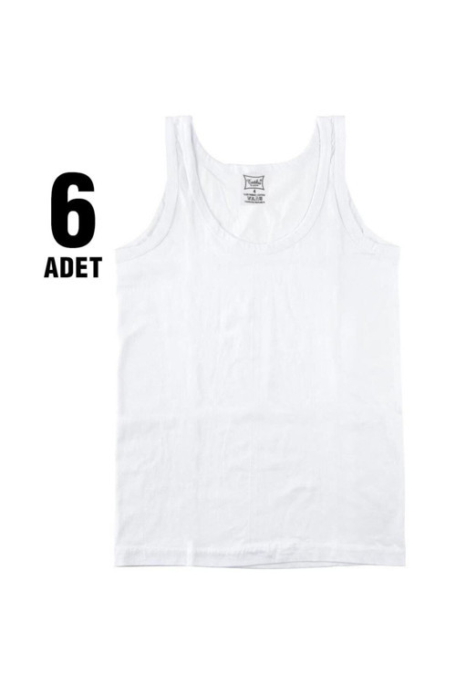Erkek Çocuk Beyaz 6'Lı Paket Atlet Elf568Tut01246 Beyaz 11-12 Yaş