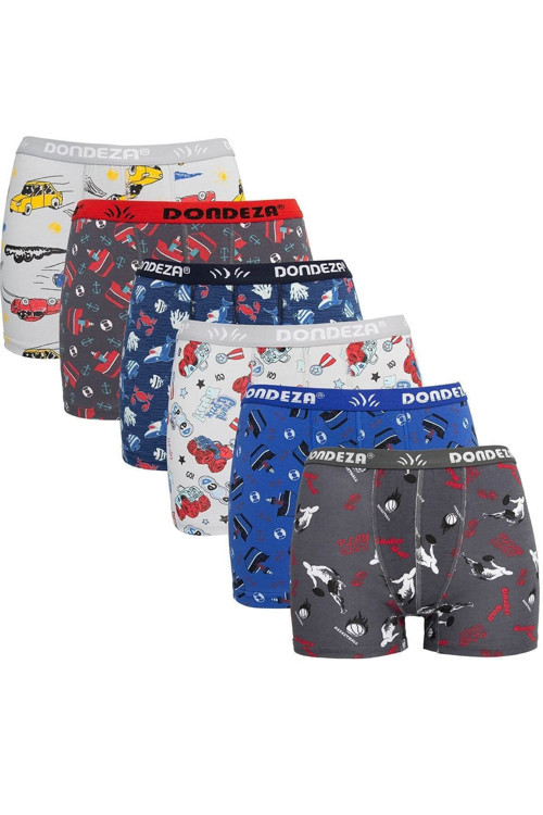 Tutku 6Lı Erkek Çocuk Renkli Desenli Boxer Külot Çocuk Baksır Çok Renkli 3-4 Yaş