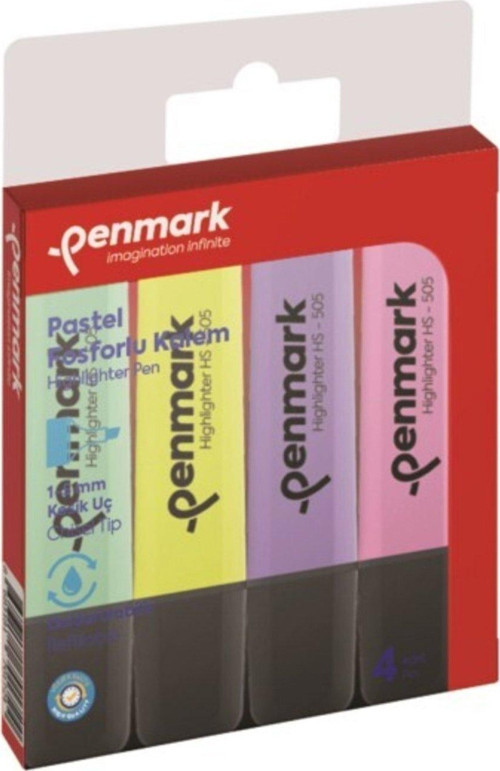 Fosforlu Kalem (İşaret Kalemi) 4 Renk Karışık Pastel Hs505-4P