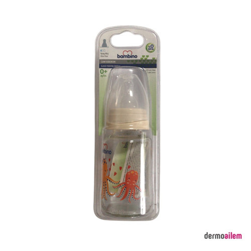 Cam Biberon 125 Ml Krem Ahtapot Desenli B013