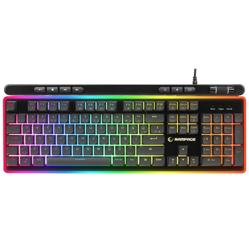 SHINE K14 Siyah USB RGB Membrane Türkçe Kablolu Gaming Klavye