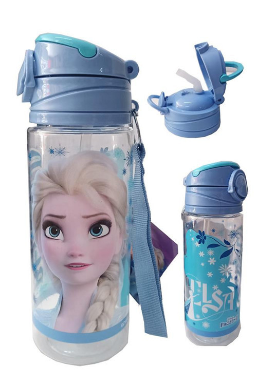 Kız Çocuk Frozen Matara 500 ml 1 Adet Lisanslı Elsa Karlar Ülkesi Suluk Okul Matarası Öğrenci Suluğu