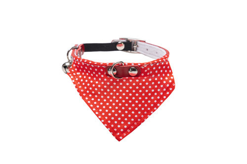 Kedi Boyun Tasması, Bandanalı, Zilli, Kırmızı, 24-29cm
