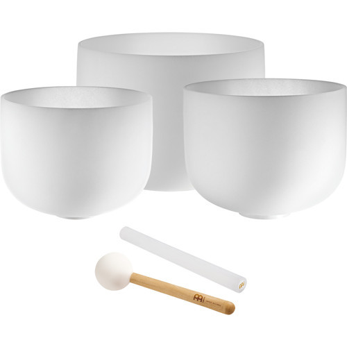 Sonic Energy 3-Parça Crystal Singing Bowl Set (A4 / F4 / C4, 432 Hz)