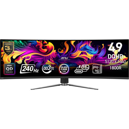 49" MPG 491CQPX QD-OLED 5120x1440 DQHD CURVE 240HZ 0.03MS G-SYNC COMPATIBLE GAMING MONITOR