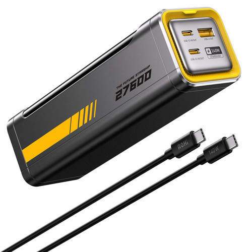 Starship 27.600 mAh 240W PD3.1 Powerbank, Akıllı Dijital Göstergeli 2si1 Arada Taşınabilir Hızlı Şarj Cihazı, Şarj İstasyonu, Siyah